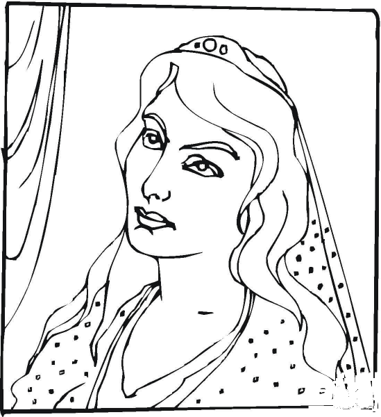 Queen Esther  coloring page image