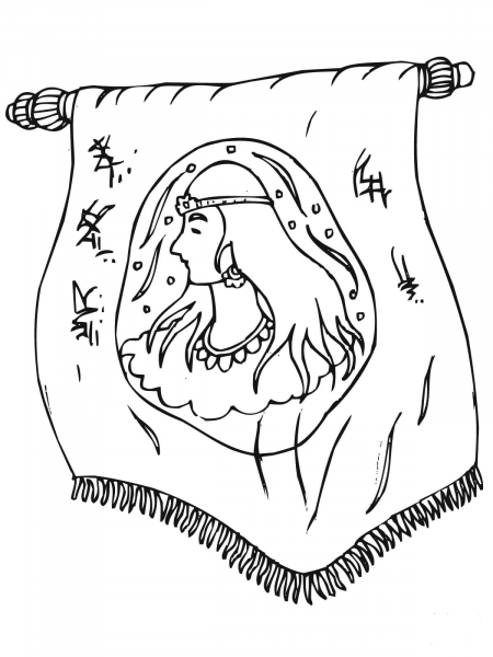 Queen Esther Scroll coloring page image