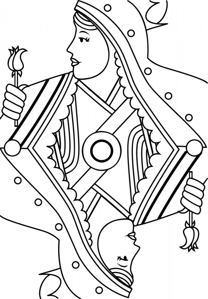 Queen Line Drawing coloring page image