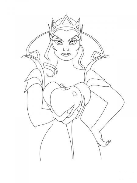 Queen Narissa and her Apple coloring page image