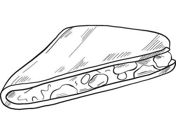 Quesadilla coloring page image