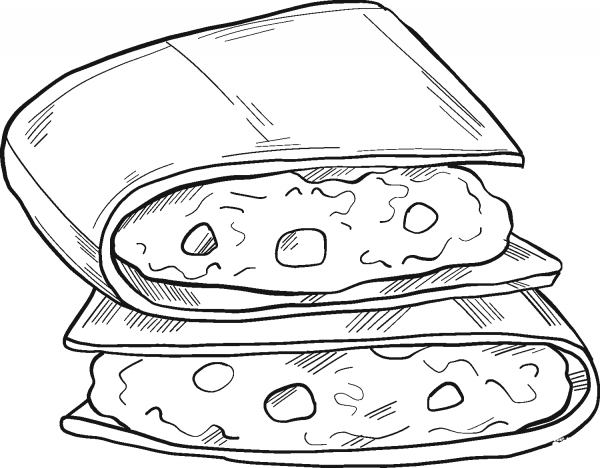 Quesadillas coloring page image