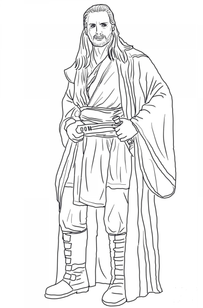 Qui Gon Jinn coloring page image
