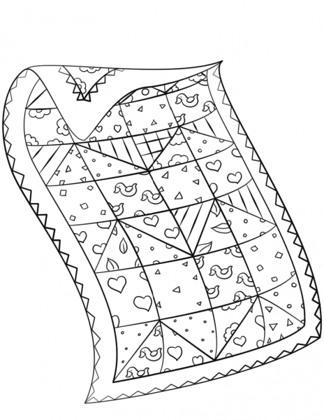 Quilt coloring page image