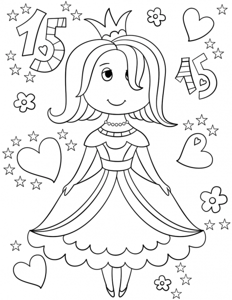 Quinceanera coloring page image