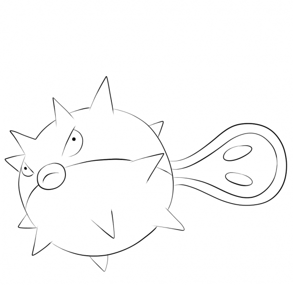 Qwilfish coloring page image
