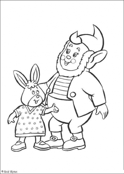 Rabbit and Big-Ears coloring page image