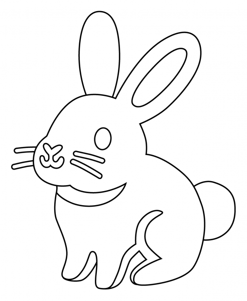 Rabbit Emoji coloring page image