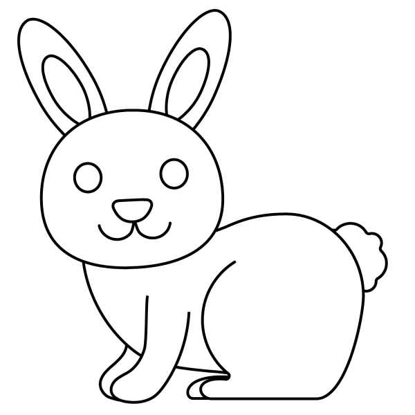 Rabbit Emoji coloring page image