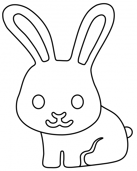 Rabbit Emoji coloring page image