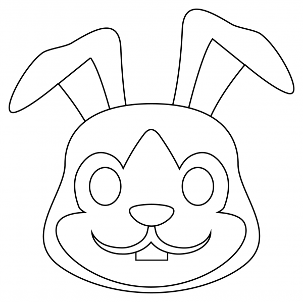 Rabbit Face coloring page image