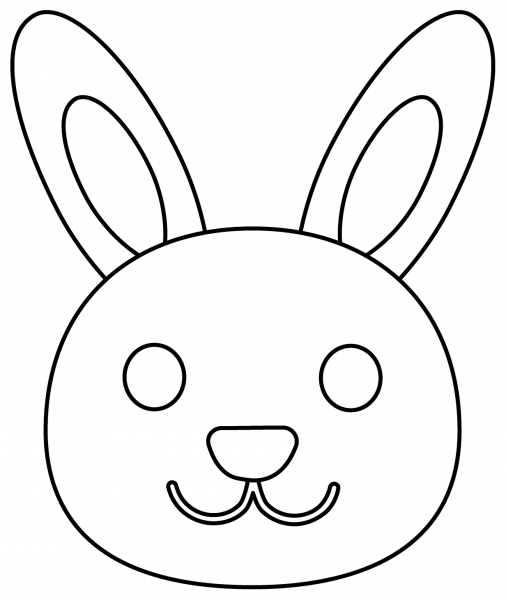 Rabbit Face Emoji coloring page image