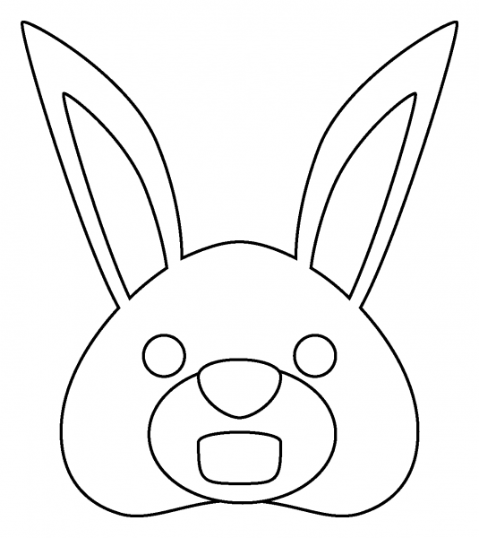 Rabbit Face Emoji coloring page image