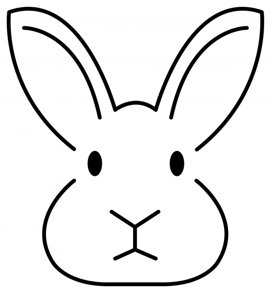 Rabbit Face Emoji coloring page image