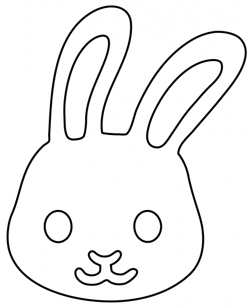 Rabbit Face Emoji coloring page image