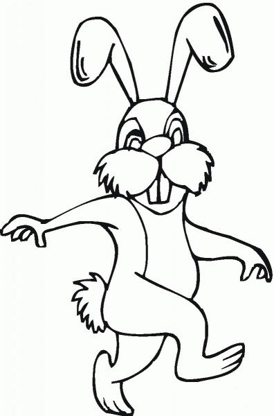 Rabbit Walks Illustration coloring page image