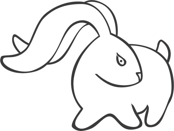 Rabbit with Long Ears coloring page image