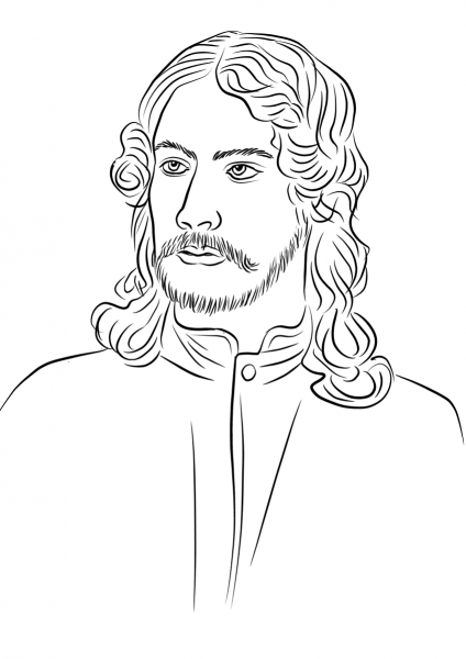 Rabindranath Tagore coloring page image