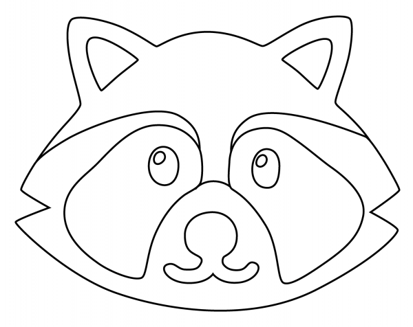 Raccoon Emoji coloring page image