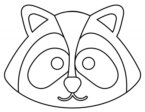 Raccoon Emoji coloring page image