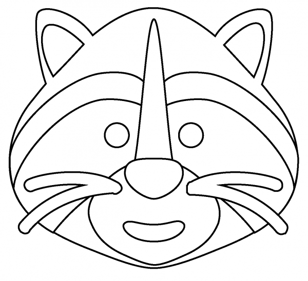 Raccoon Face Emoji coloring page image