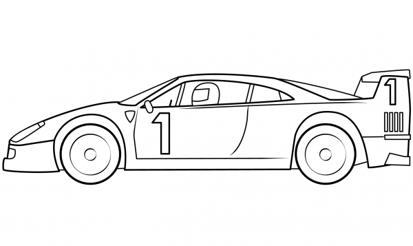 Race Car coloring page image