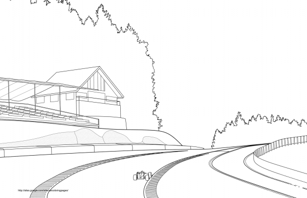 Race Track coloring page image