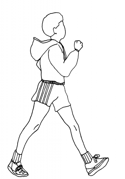Racewalking coloring page image