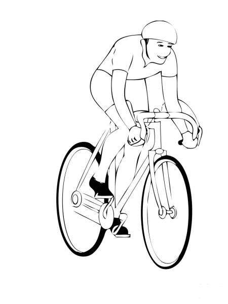 Racing Bicycle coloring page image
