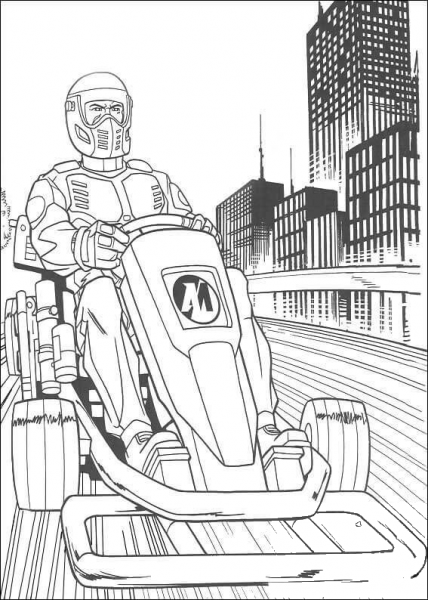 Racing car coloring page image