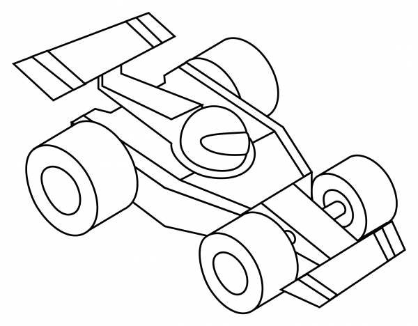 Racing Car coloring page image