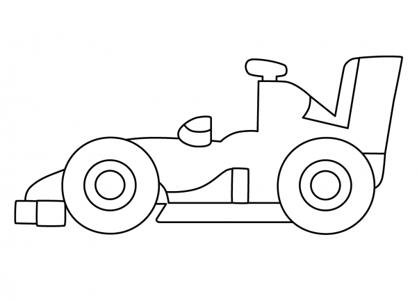 Racing Car Emoji coloring page image