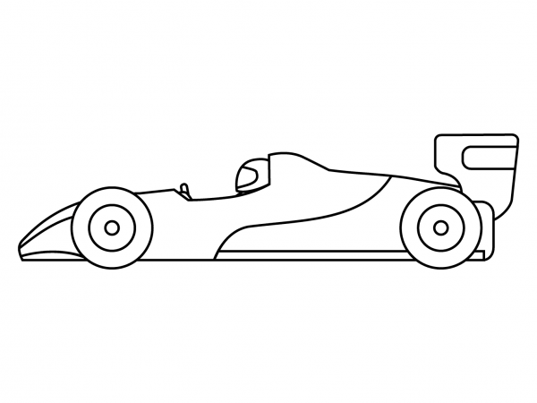Racing Car Emoji coloring page image