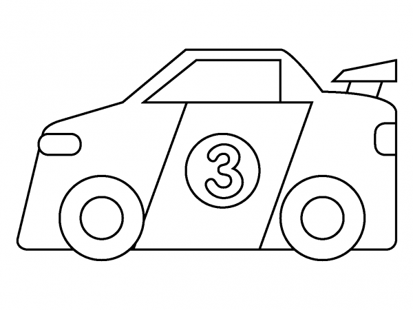 Racing Car Emoji coloring page image