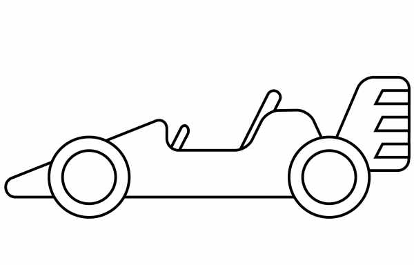 Racing Car Emoji coloring page image