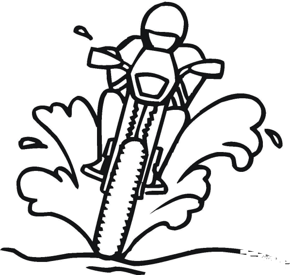 Racing On The Dirty Road coloring page image