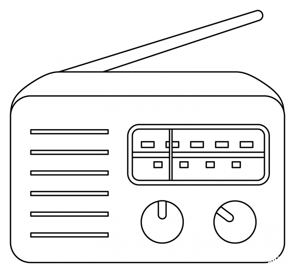 Radio Emoji coloring page image