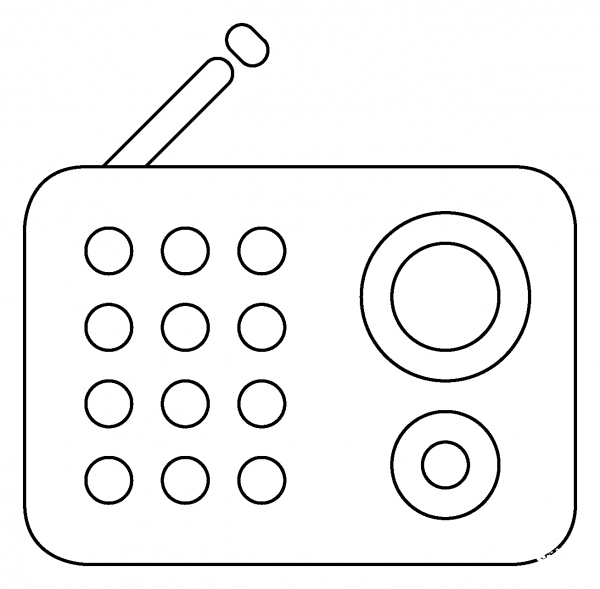 Radio Emoji coloring page image