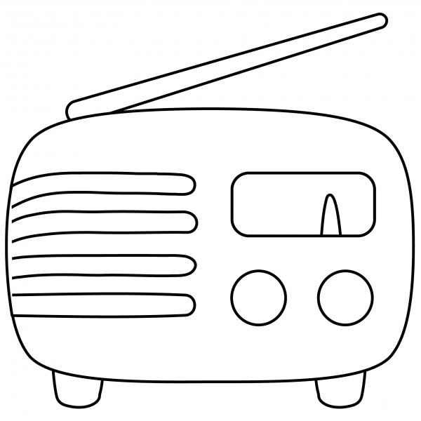 Radio Emoji coloring page image