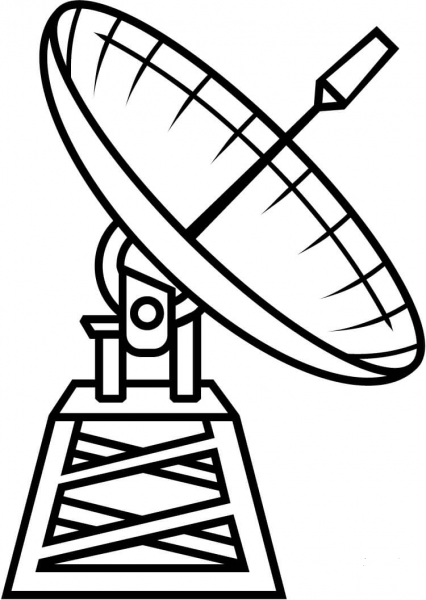 Radio telescope  coloring page image
