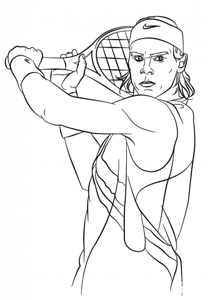 Rafael Nadal coloring page image
