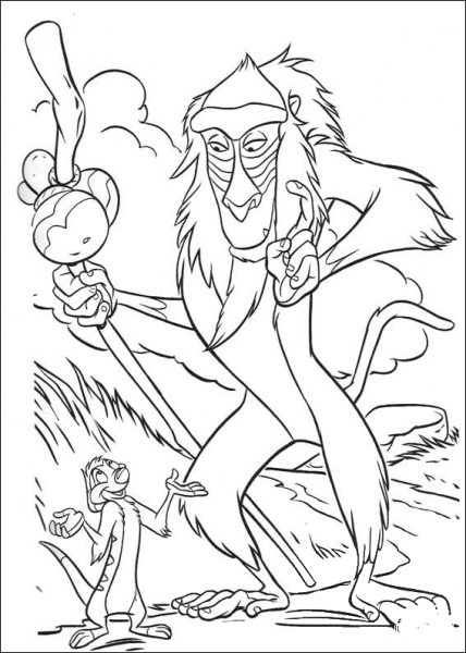 Rafiki And Timon  coloring page image