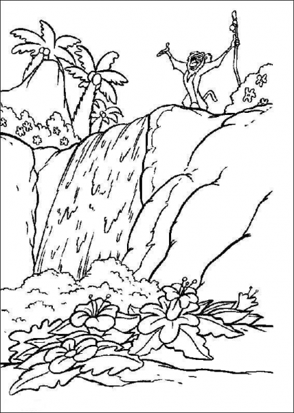 Rafiki In The Jungle coloring page image