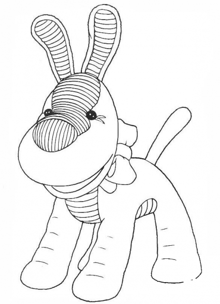 Rag Dog Toy coloring page image