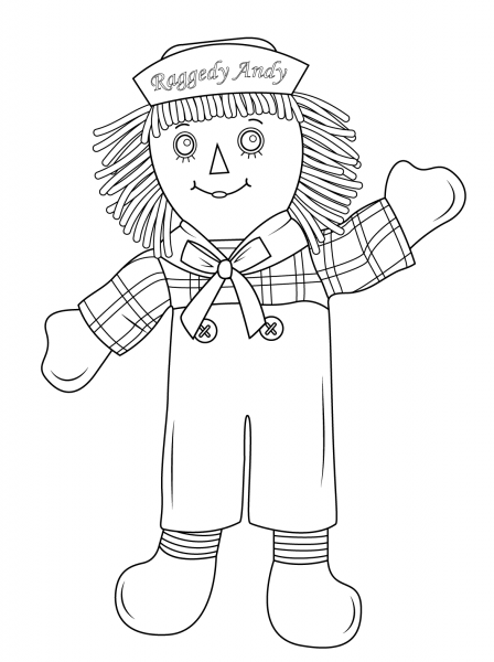 Raggedy Andy coloring page image