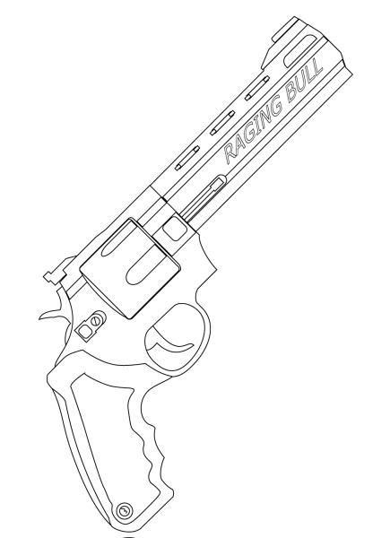 Raging Bull Revolver coloring page image