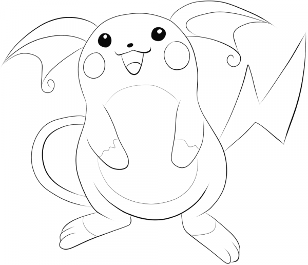 Raichu coloring page image