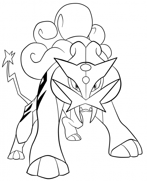 Raikou pokemon coloring page image