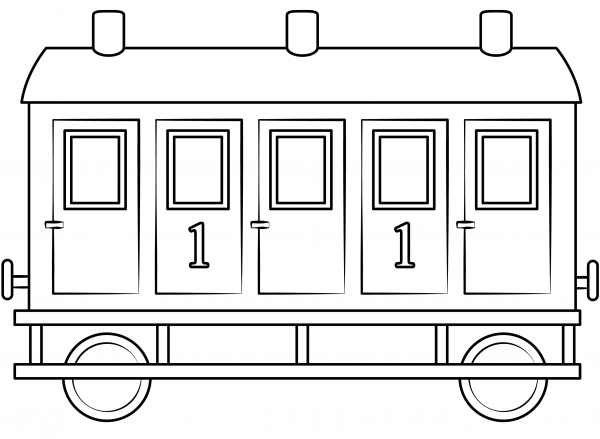 Railroad Car coloring page image