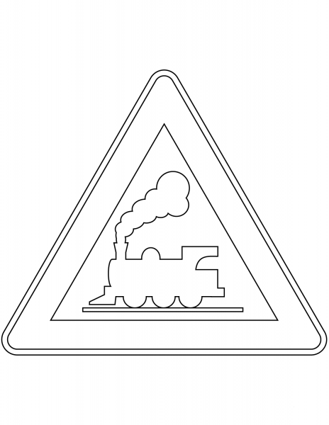 “Railroad Crossing” Sign in Argentina coloring page image